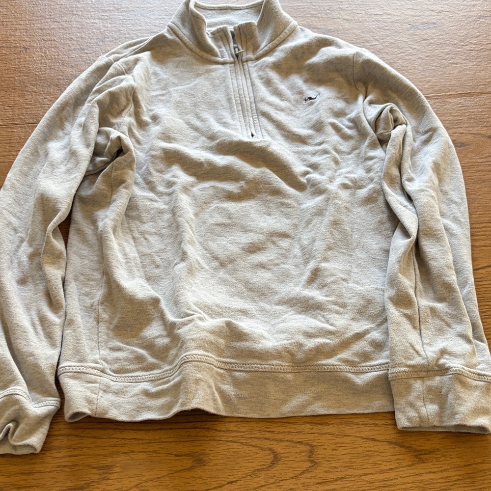 Boys Vineyard Vines Light Gray Quarter-Zip